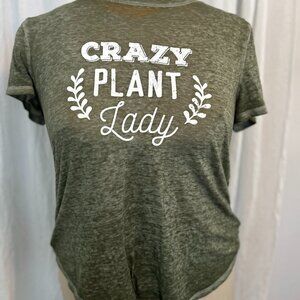 Tissue weight green plant lady tee
